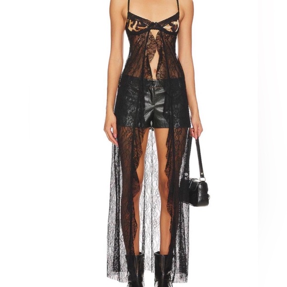 Jaded London Other - Jaded London Astoria Bralette Cheetah Lace maxi Top duster